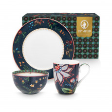 Pip Studio Berry Blues Frühstücksset 3-tlg. im GK