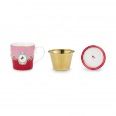 Pip Studio Love Birds Red-Pink Tea for One Rot 3-tlg.