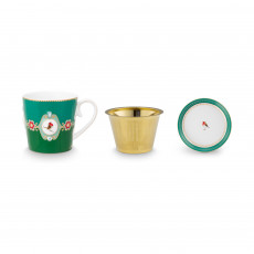 Pip Studio Love Birds Emerald-Green Tea for One Set grün 3-tlg.