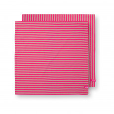 Pip Studio Stripes Textiles Geschirrtüchern Stripes Pink Set 2-tlg. 65x65cm