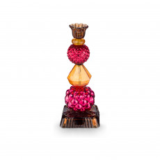 Pip Studio Love Birds Dark Red Kerzenständer Glas Perlen Rot/Gelb 23,5 cm
