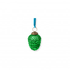 Pip Studio Love Birds Dark Green Weihnachtskugel Glas Tannenzapfen Grün 7,5 cm