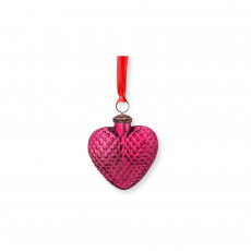Pip Studio Love Birds Dark Red Weihnachtskugel Glas Herz Rosa 10 cm