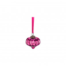 Pip Studio Love Birds Dark Red Ornament Glas Rosa 7,5 cm
