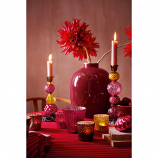 Pip Studio Love Birds Dark Red Ornament Glas Rosa 7,5 cm