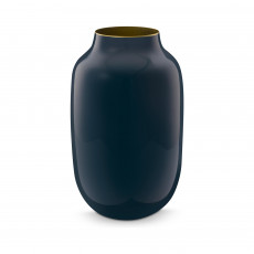Pip Studio Home Accessories Vase Metall Oval Mid Blue 30 cm