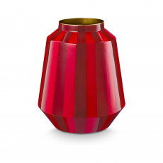 Pip Studio Love Birds Dark Red Vase Metall Streifen 29 cm