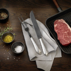Robbe & Berking Martele - 150 gram silver plated carving knife Frozen Black 293 mm