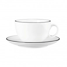 Seltmann Weiden Modern Life Black Line Milk coffee cup 0.37 L with saucer 2 pieces