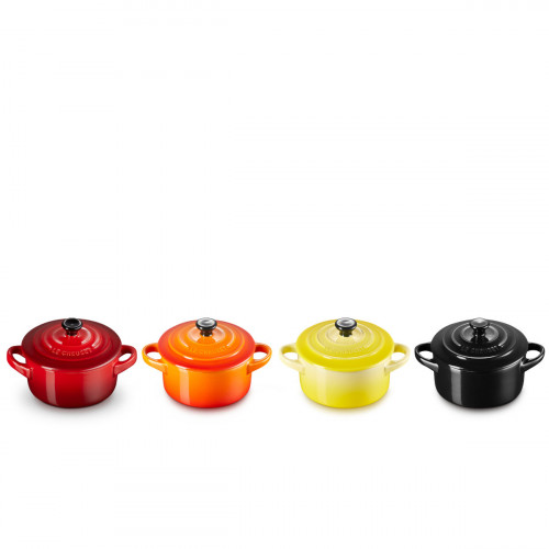 Le Creuset Poterie Kochen & Backen Мини Кокотницы Набор Огонь и Пламя 4 предмета