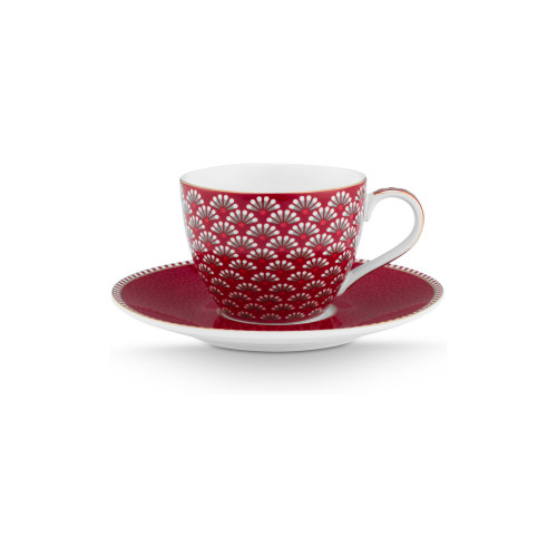 Pip Studio Blooming Tales Dark Red Чашка для эспрессо, 2 предмета