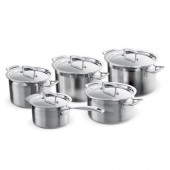 Le Creuset 3-PLY нержавеющая сталь Kochgeschirr Профессиональный набор, состоящий из мясного горшка, сковороды для жарки и кастрюли для приготовления пищи, 5 предметов