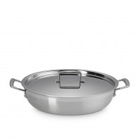 Le Creuset 3-PLY нержавеющая сталь Kochgeschirr Профессиональная сковорода с крышкой 30 см / 4,8 л