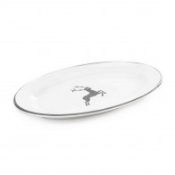 Gmundner керамика Grauer Hirsch Овальная тарелка с флагом Gourmet 21x14x2,1 см