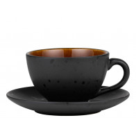 Bitz Gastro black / amber Чашка 0,22 л с блюдцем 2 шт