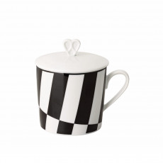 Rosenthal Home Monochrome Stripes Becher mit Henkel und Deckel  0,38 L