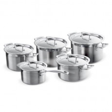 Le Creuset 3-PLY нержавеющая сталь Kochgeschirr Профессиональный набор, состоящий из мясного горшка, сковороды для жарки и кастрюли для приготовления пищи, 5 предметов
