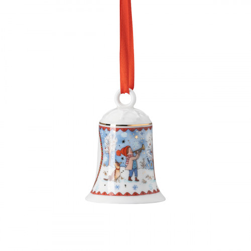 Hutschenreuther Jahresartikel Weihnachten 2022 Porcelánový zvon 'Vánoční večer' 7 cm