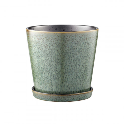 Bitz Gastro green / black Květináč - Bylinkový květináč s podšálkem d: 14 cm / v: 12,5 cm