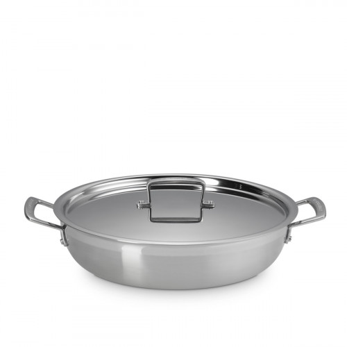 Le Creuset 3-PLY Edelstahl Kochgeschirr Profesionální pánev s pokličkou 30 cm / 4,8 L