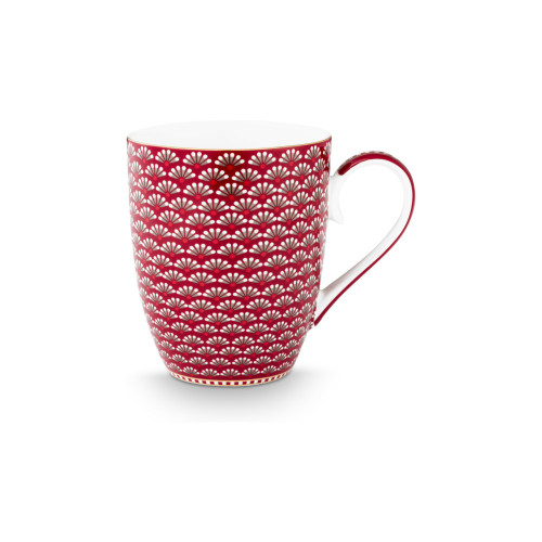 Pip Studio Blooming Tales Dark Red Hrnek s uchem 0,36 l