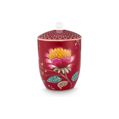 Pip Studio Blooming Tales Dark Red dobírací dóza 1,5 l