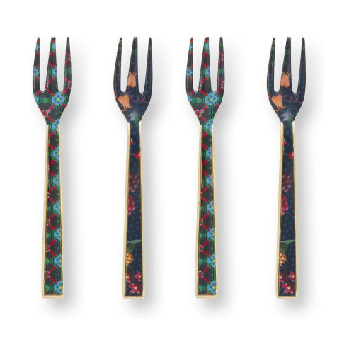 Pip Studio Berry Blues Kuchengabeln Emailliert Set 4-tlg.