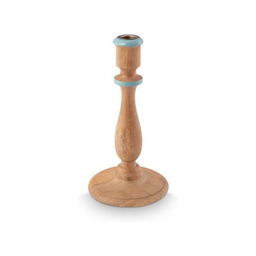 Pip Studio Blooming Tales Blue Holz Kerzenholder Natürlich-Blau 25 cm
