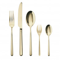Sambonet Linear - Edelstahl / PVD Champagner 30dílný příborový set. Celokovový / Monoblok