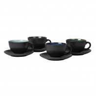 Bitz Gastro black / dark Šálek 0,22 L s podšálkem 10 cm Sada 4 kusy.