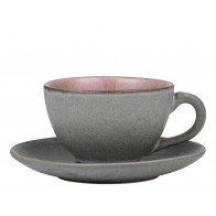 Bitz Gastro grey / light pink Šálek 0,22 L s podšálkem 2 dílný.
