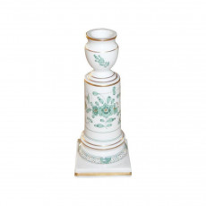 Meissen Neuer Ausschnitt - Indische Malerei grün Goldpunkte mit Goldrand Svícen 15 cm
