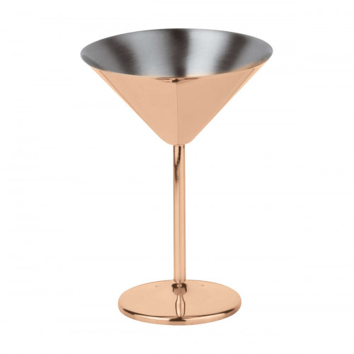 Sambonet Paderno Bar Utensils - Edelstahl / PVD Kupfer Martinischale / Cocktailschale h: 16,5 cm / 200 ml