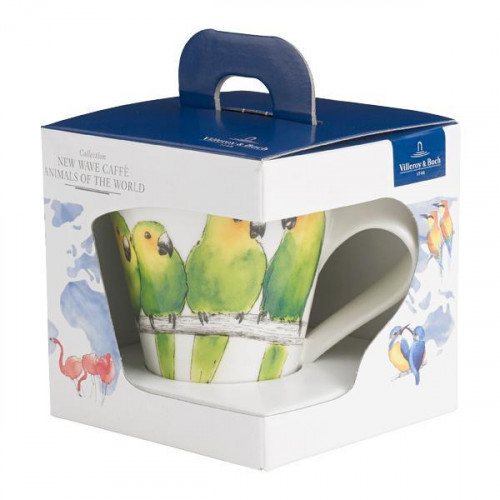 Villeroy & Boch New Wave Caffè Animals of the World - Braunwangensittich Krus med hank i gaveemballage 0,30 L