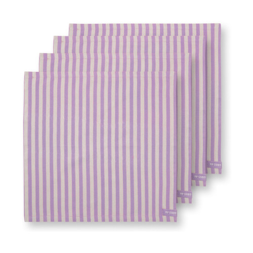 Pip Studio Stripes Lilac Textilservietten Set 4-tlg. 40x40cm