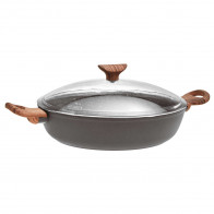 Sambonet Rock'n'Rose - Aluminium-Antihaft Serveringspande med låg Rock d: 28 cm / h: 6,8 cm / 3,6 L