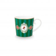Pip Studio Love Birds Emerald-Green Kaffeetasse streifen 0,15 L