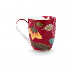 Pip Studio Blooming Tales Dark Red Kop med hank XL 0,45 l