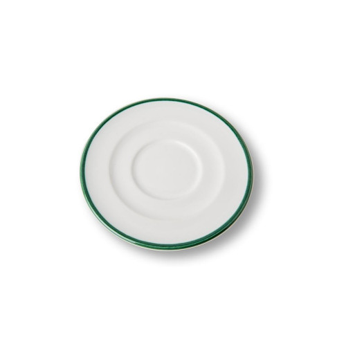 Gmundner Keramik Grüner Rand Platillo de cappuccino Gourmet d: 14 cm