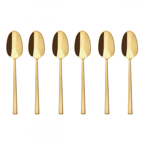 Sambonet Rock - Edelstahl / PVD Gold Juego de 6 cucharillas de café