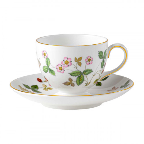 Wedgwood Wild Strawberry Taza de café / taza de té 0,15 L con platillo Leigh 2 piezas