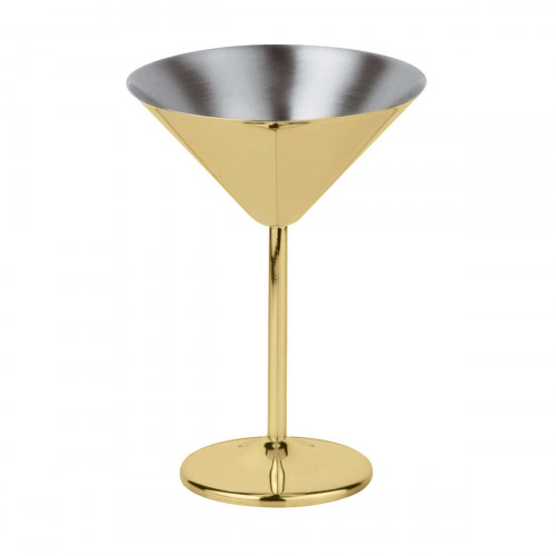 Sambonet Paderno Bar Utensils - Edelstahl / PVD Gold Martinischale / Cocktailschale h: 16,5 cm / 200 ml