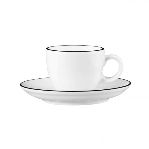 Seltmann Weiden Modern Life Black Line Taza de espresso 0,09 L con platillo, 2 piezas