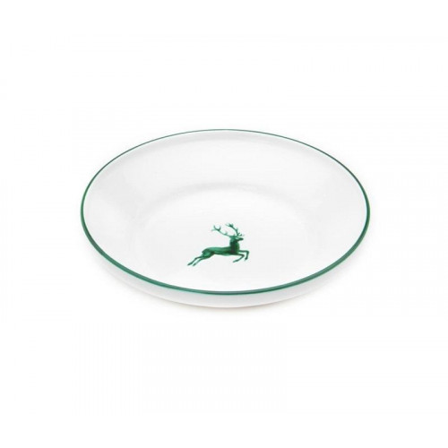 Gmundner Keramik Grüner Hirsch Cuenco de arroz sin asa d: 28 cm / h: 6,6 cm