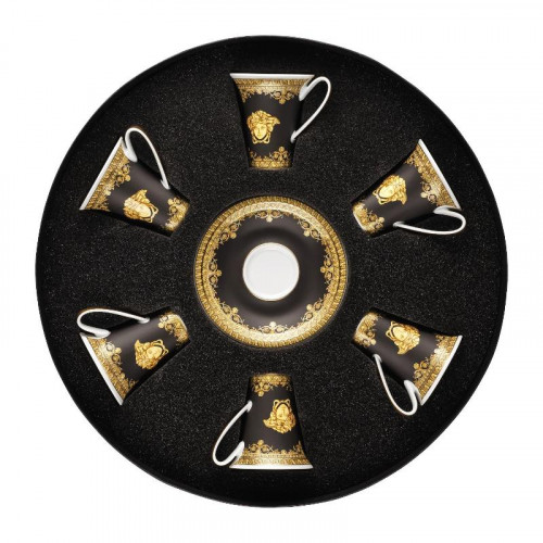 Rosenthal meets Versace I love Baroque - Nero Taza de espresso/moka 0,09 L 6x Taza superior / 6x Platillo