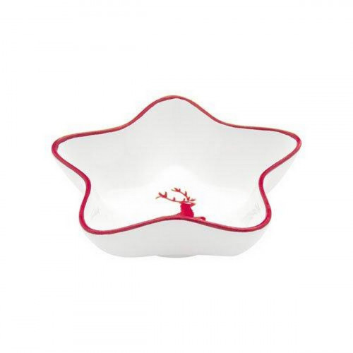 Gmundner Keramik Rubinroter Hirsch Cuenco estrella Stella d: 14 cm / h: 3,9 cm