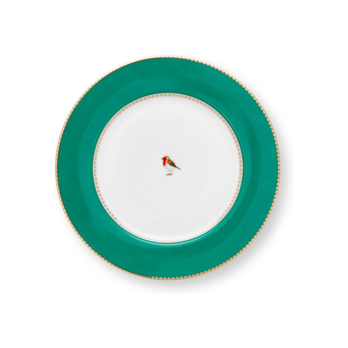 Pip Studio Love Birds Emerald-Green plato de desayuno verde 21 cm