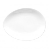 Luigi Colani Ab ovo Black & White Plato ovalado blanco Set de 2 piezas 21,5 cm