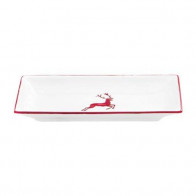 Gmundner Keramik Rubinroter Hirsch Bandeja de aperitivos 22x11x2,7 cm