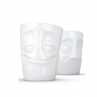 Fiftyeight Products TV Tassen Taza de TV sin asa juego de 2 piezas - alegre & sorprendido 0,35 L